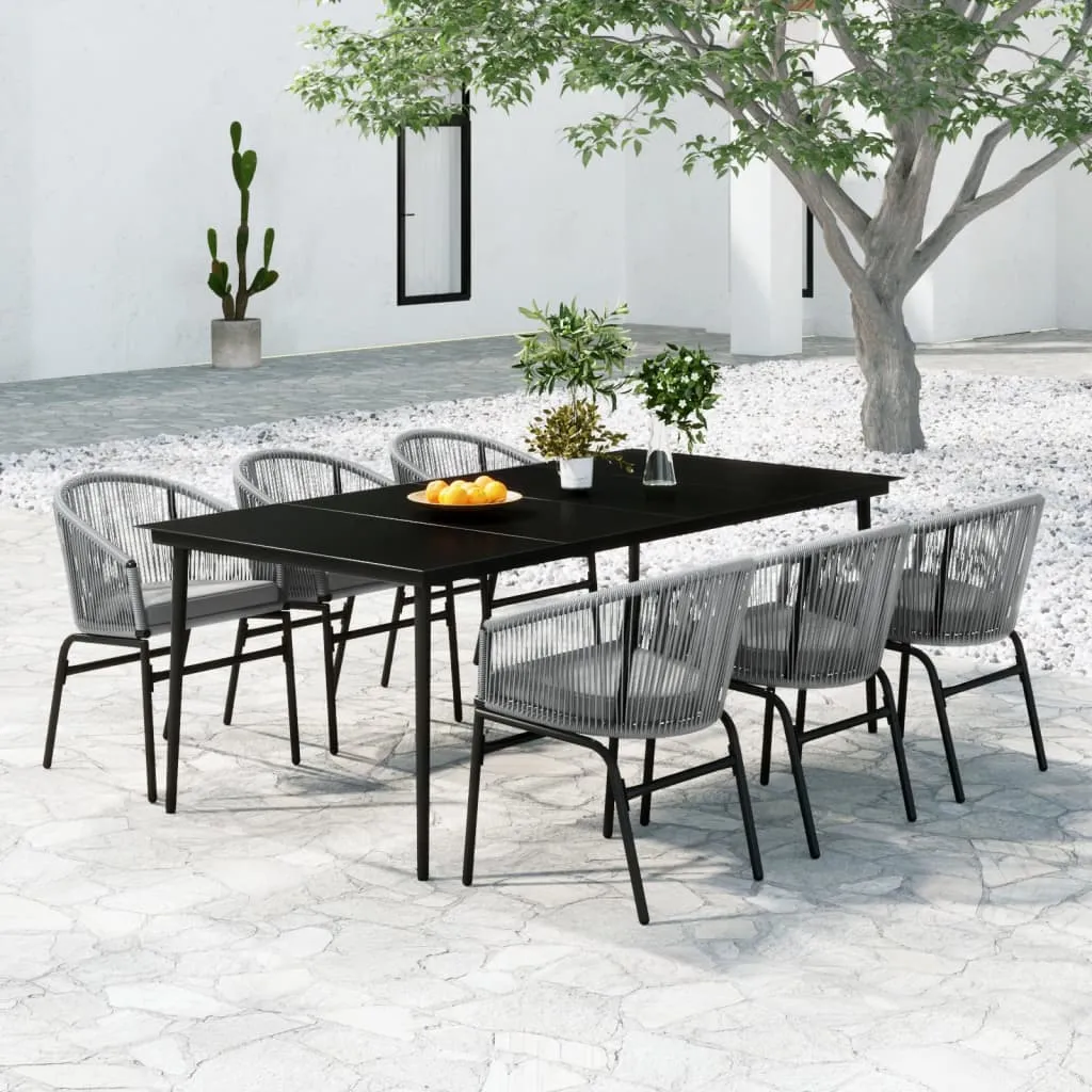 vidaXL Set da Pranzo da Giardino 7 pz Grigio