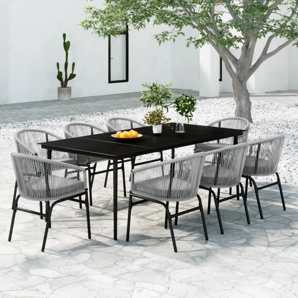 vidaXL Set Mobili da Pranzo da Giardino 9 pz Antracite