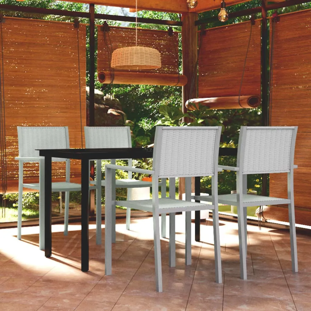 vidaXL Set Mobili da Pranzo per Giardino 5 pz Bianco