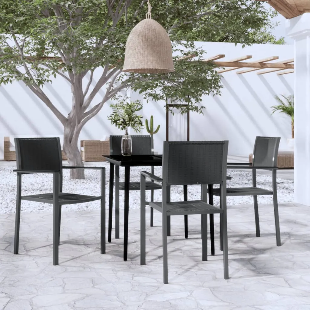 vidaXL Set da Pranzo da Giardino 5 pz Nero