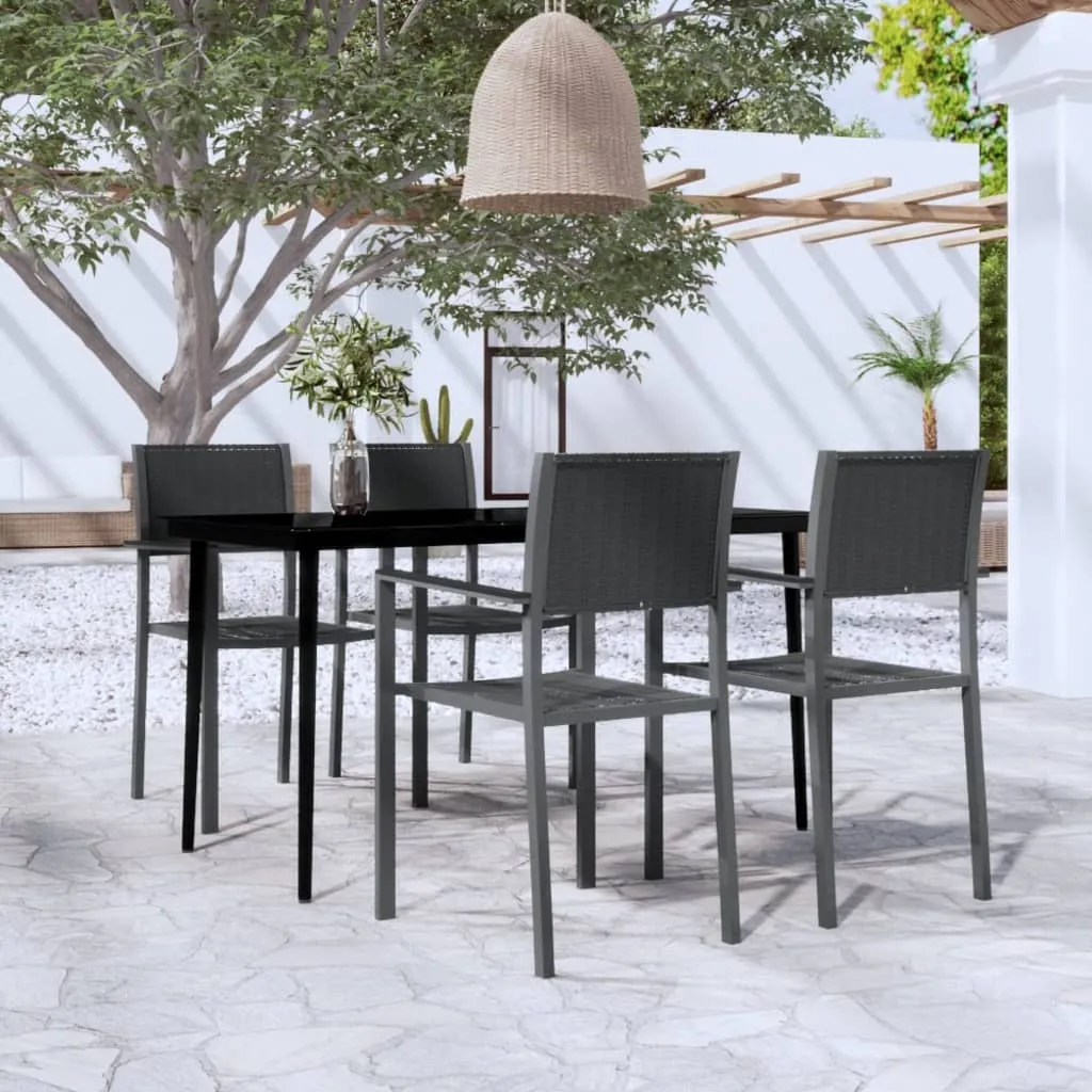 vidaXL Set da Pranzo da Giardino 5 pz Nero