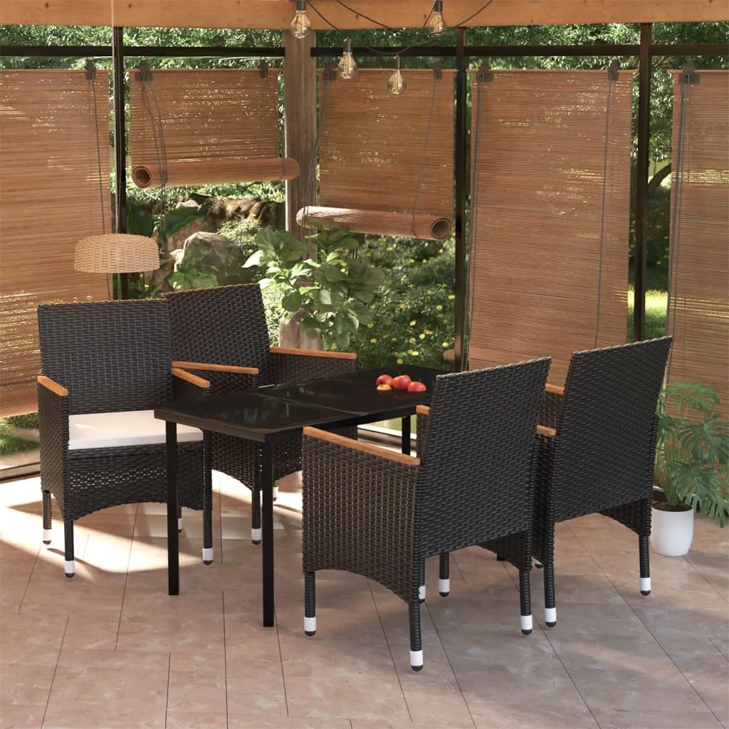 vidaXL Set da Pranzo da Giardino 5 pz con Cuscini Nero