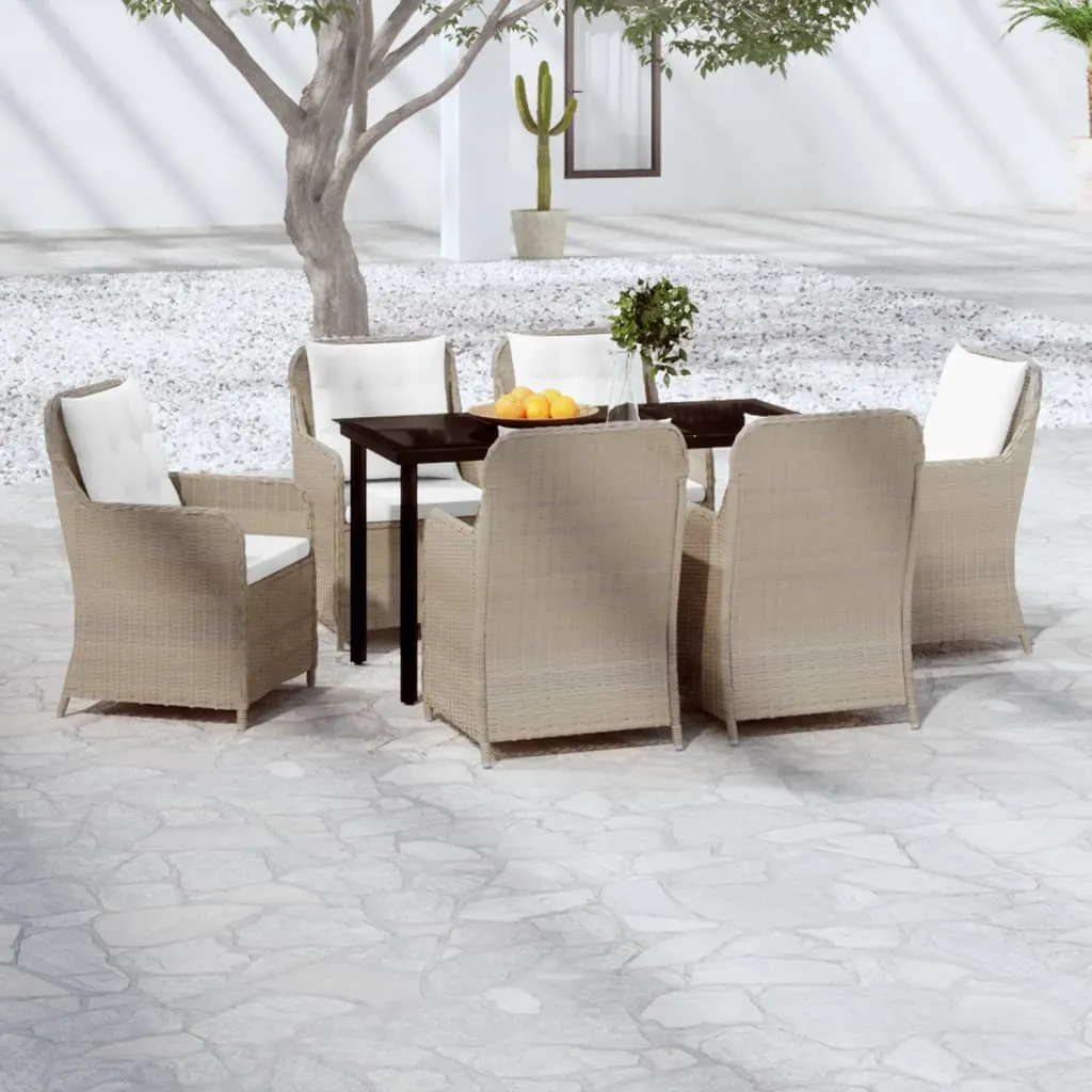 vidaXL Set Mobili da Pranzo per Giardino 7 pz Marrone