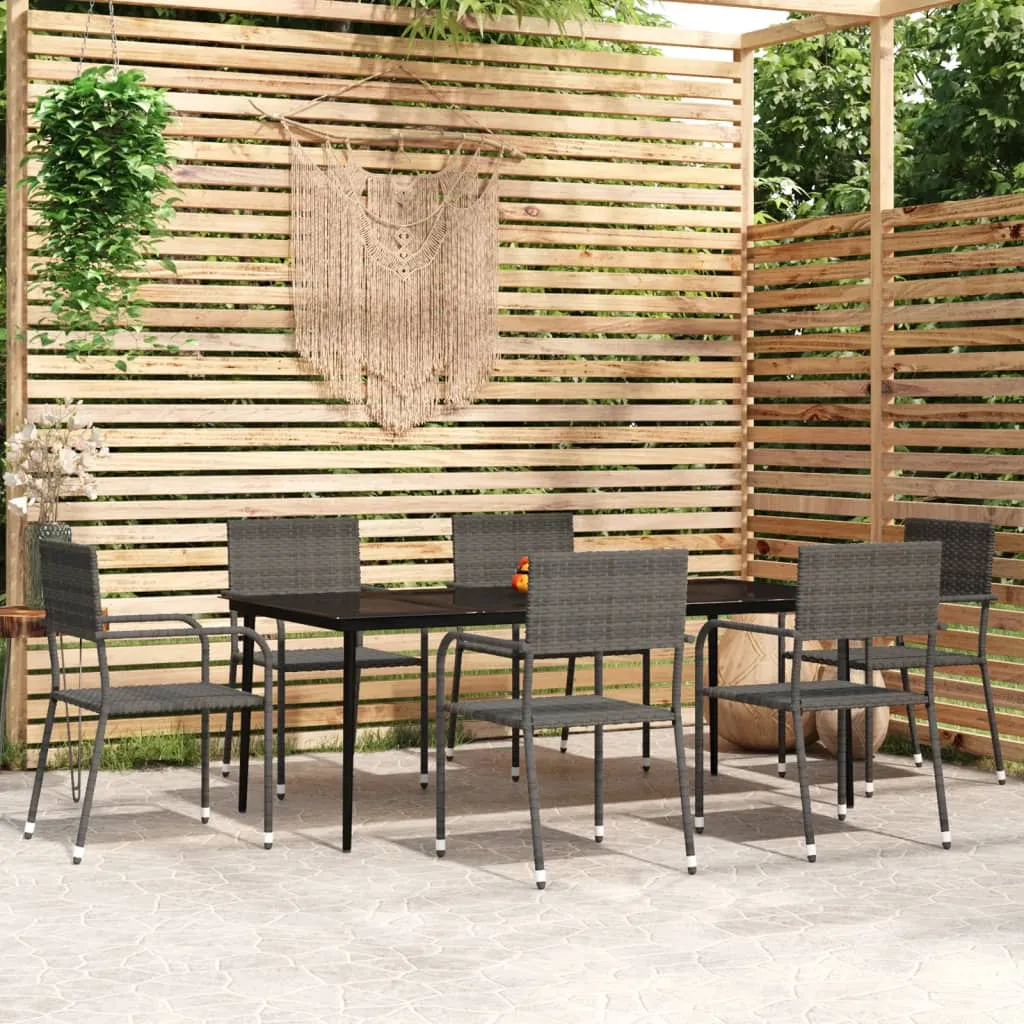 vidaXL Set Mobili da Pranzo da Giardino 7 pz Grigio