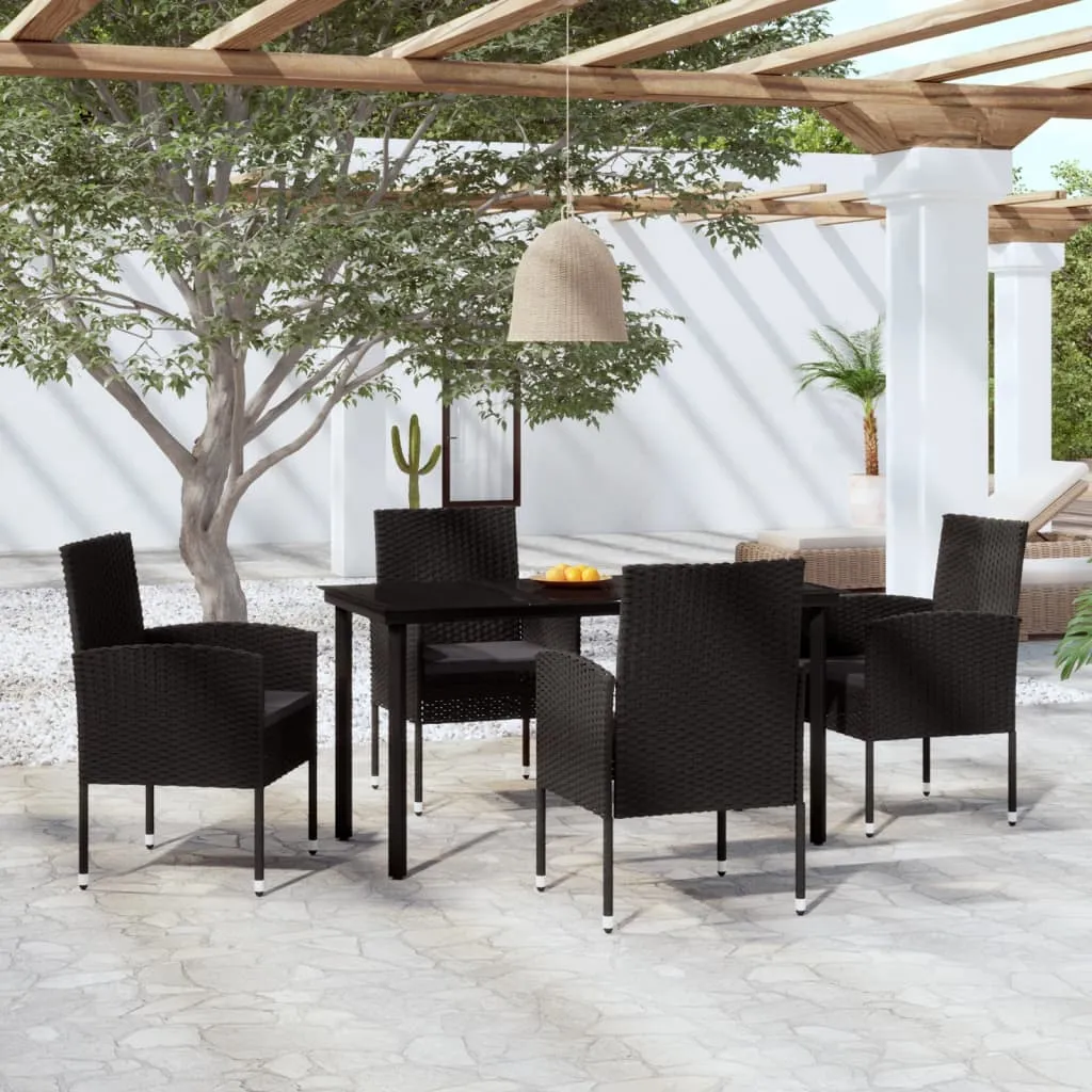 vidaXL Set Mobili da Pranzo per Giardino 5 pz Nero