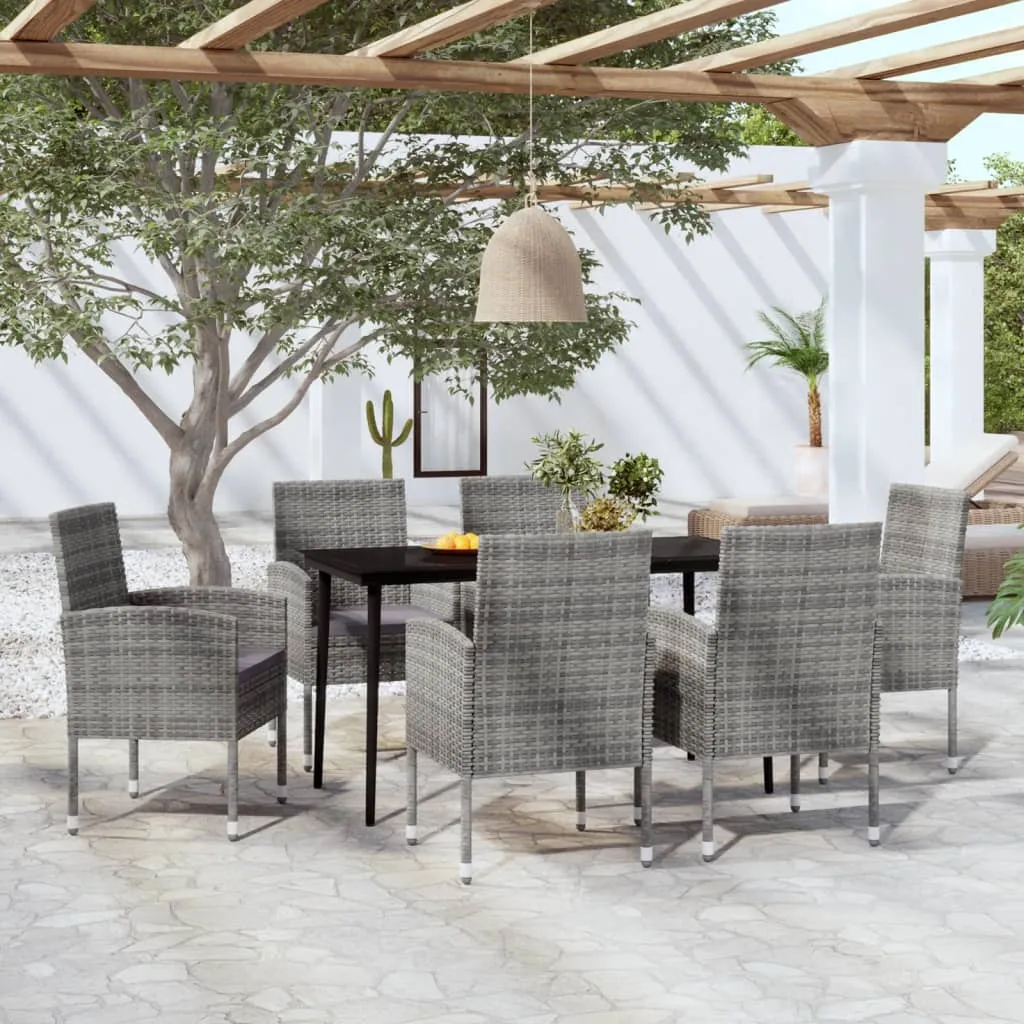 vidaXL Set Mobili da Pranzo per Giardino 7 pz Antracite