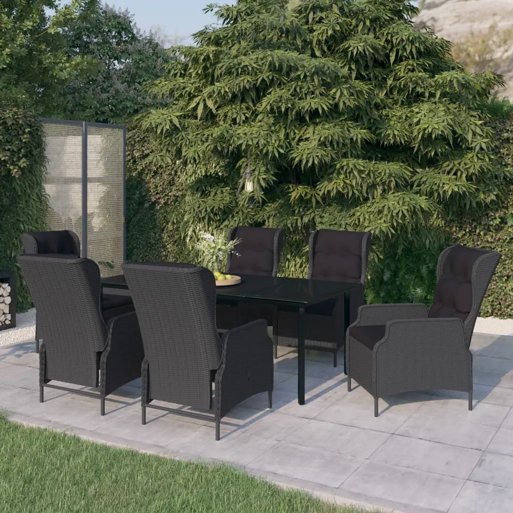 vidaXL Set Mobili da Pranzo per Giardino 7 pz Grigio Scuro