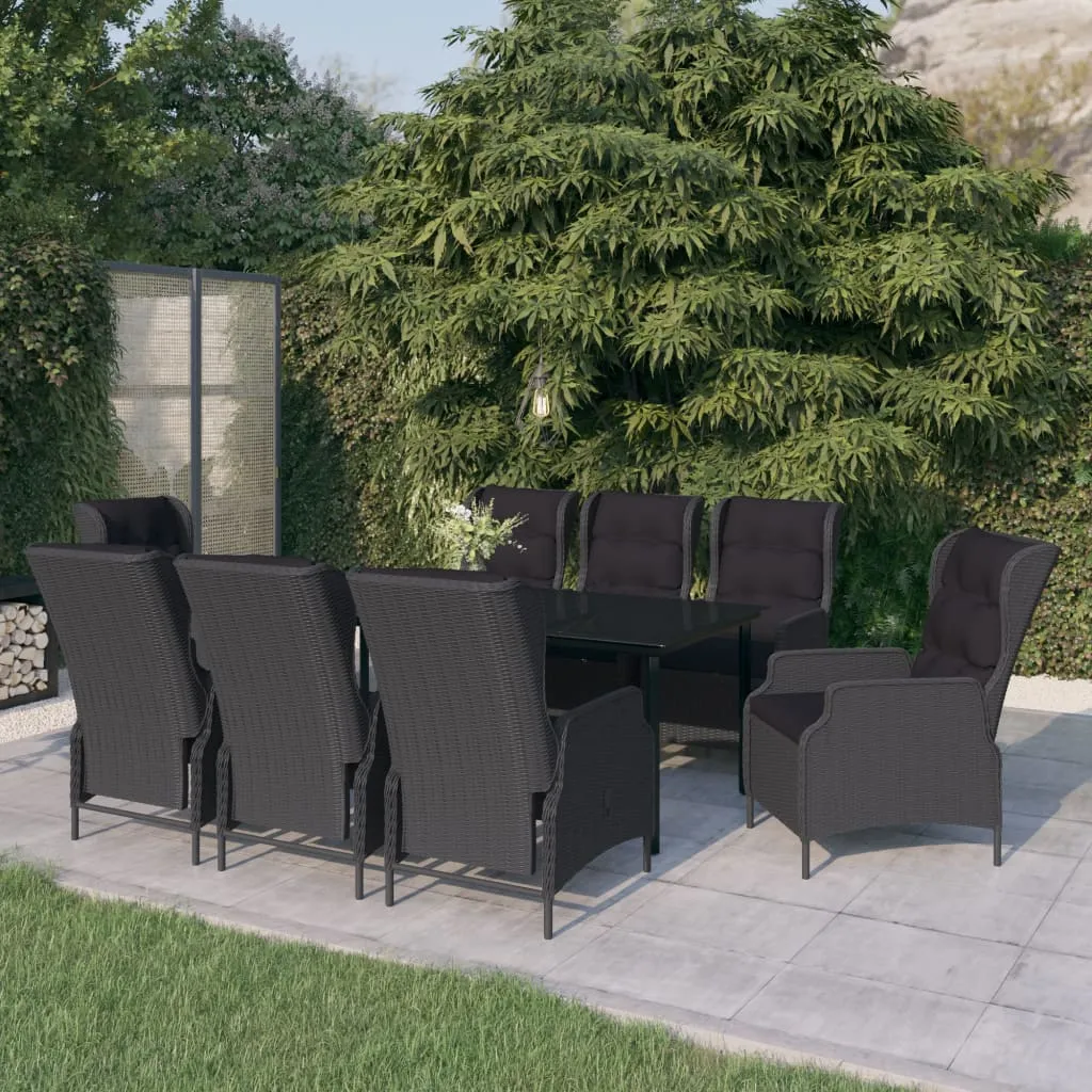 vidaXL Set Mobili da Pranzo per Giardino 9 pz Grigio Scuro