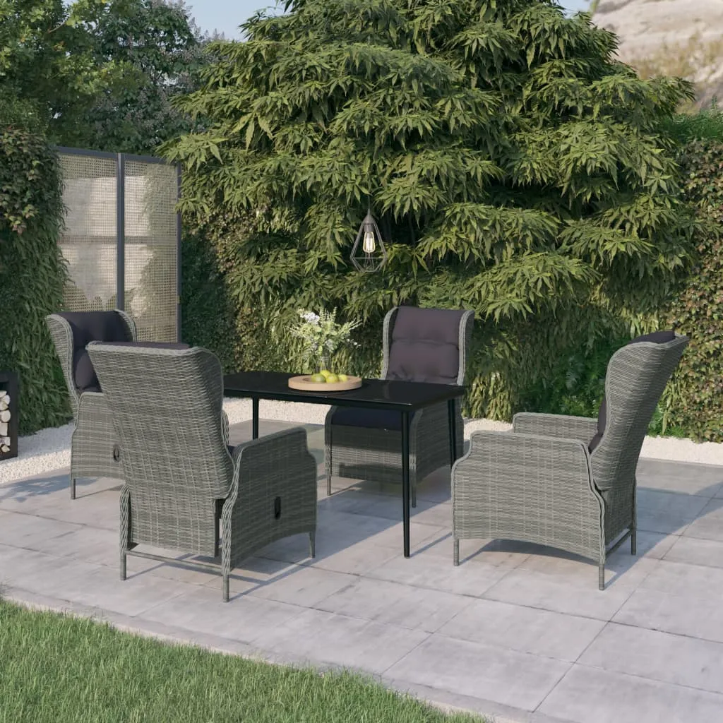 vidaXL Set Mobili da Pranzo per Giardino 5 pz Grigio Chiaro