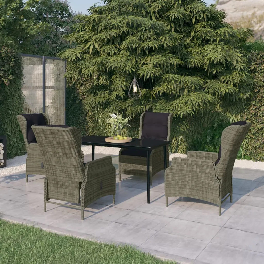 vidaXL Set Mobili da Pranzo per Giardino 5 pz Marrone