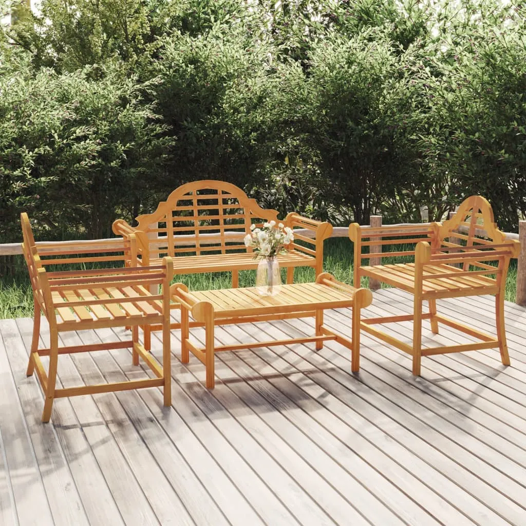 vidaXL Set Salotto per Giardino 4pz Legno Massello di Teak