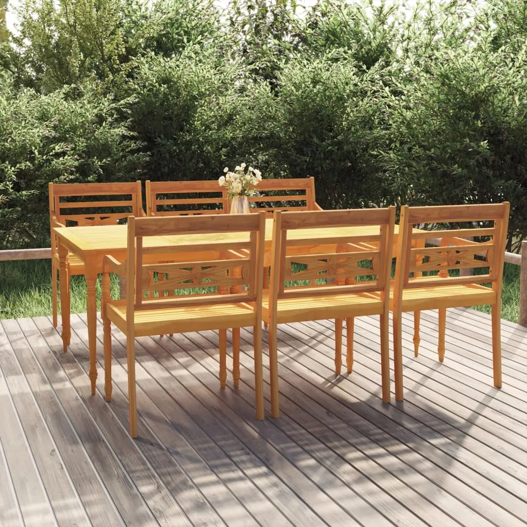 vidaXL Set da Pranzo da Giardino 7 pz in Legno Massello di Teak