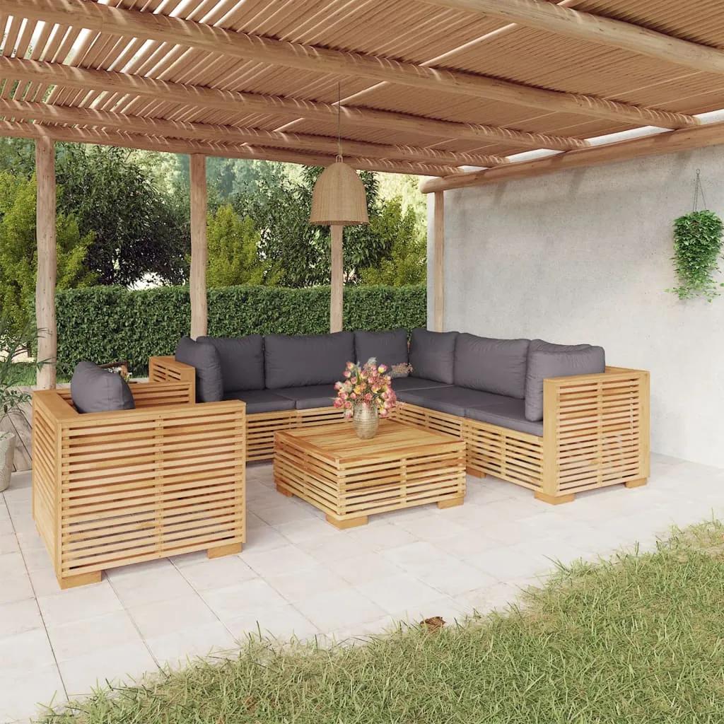 vidaXL Set Divani da Giardino 7 pz con Cuscini Legno Massello di Teak