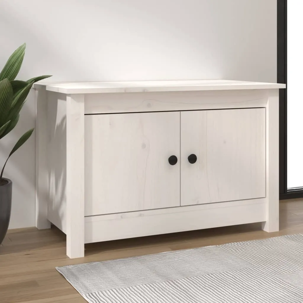 vidaXL Scarpiera Bianca 70x38x45,5 cm in Legno Massello di Pino