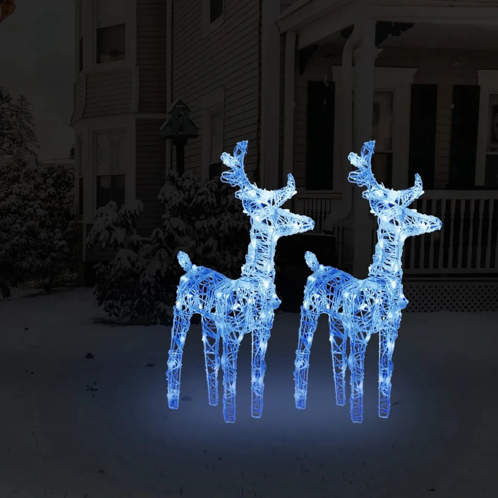 vidaXL Renne di Natale 2 pz Blu 80 LED in Acrilico