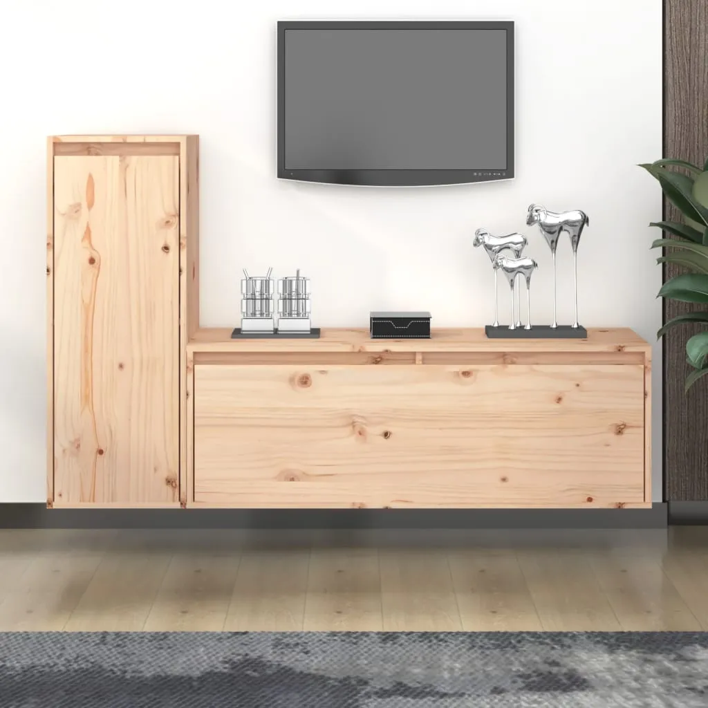 vidaXL Mobili Porta TV 2 pz in Legno Massello di Pino