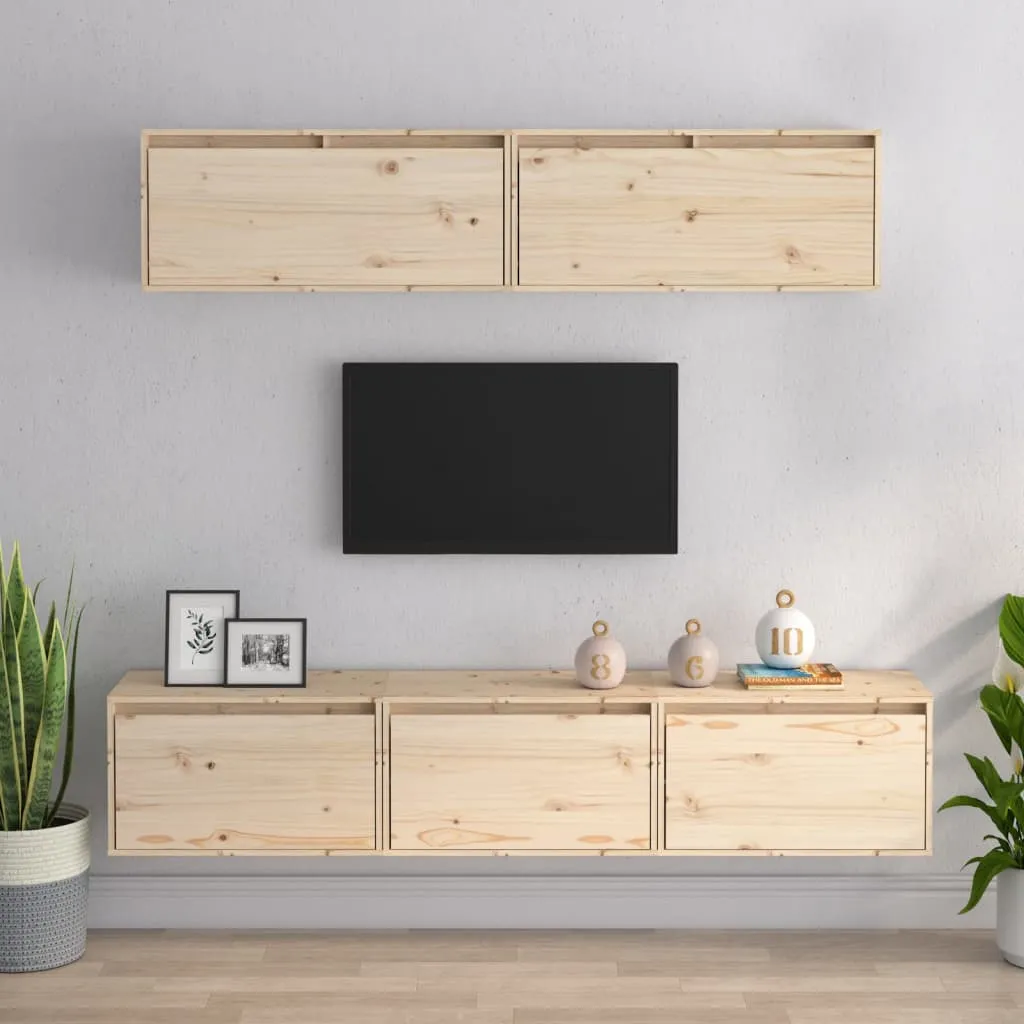 vidaXL Mobili Porta TV 5 pz in Legno Massello di Pino