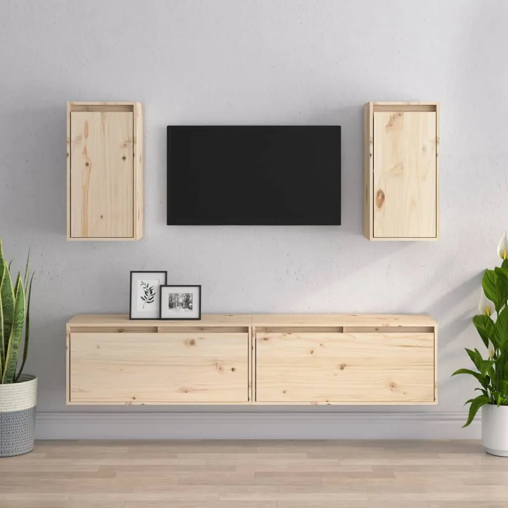 vidaXL Mobili Porta TV 4 pz in Legno Massello di Pino