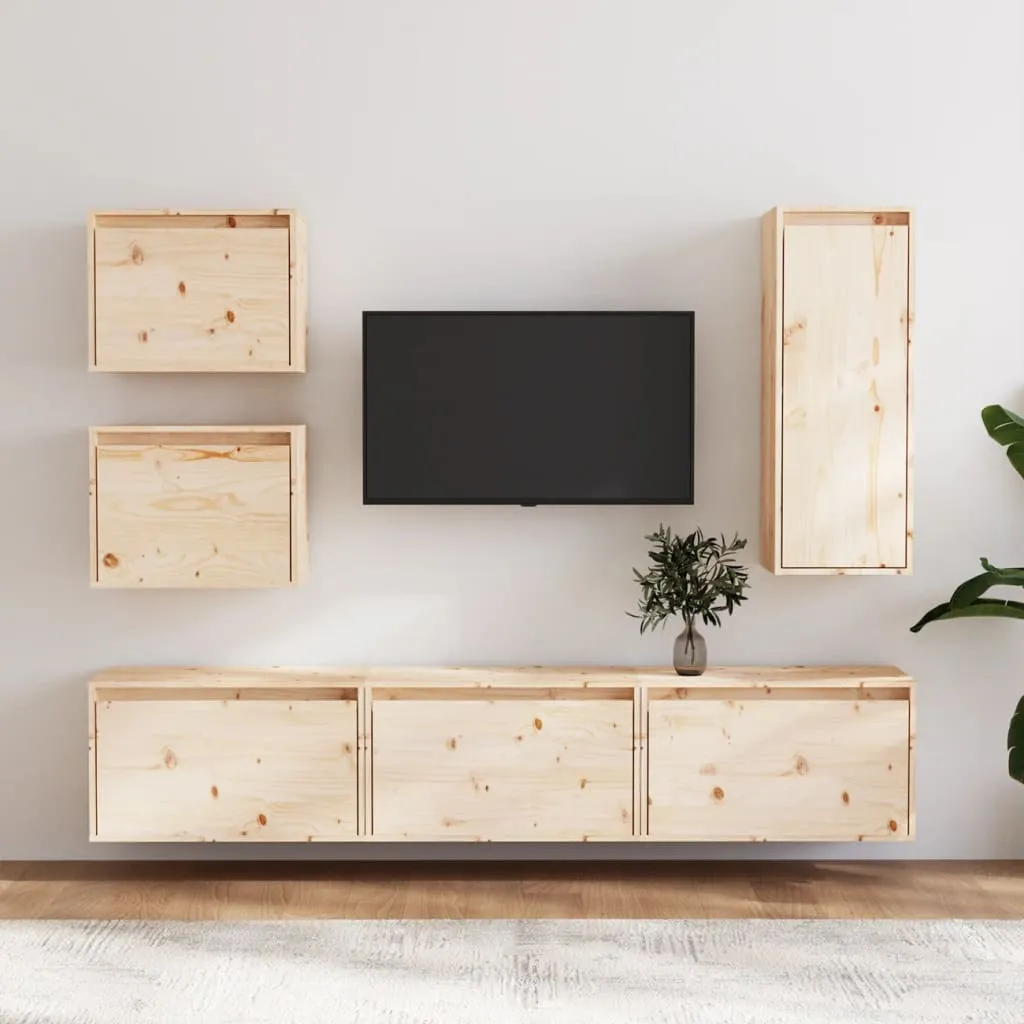 vidaXL Mobili TV 6 pz in Legno Massello di Pino