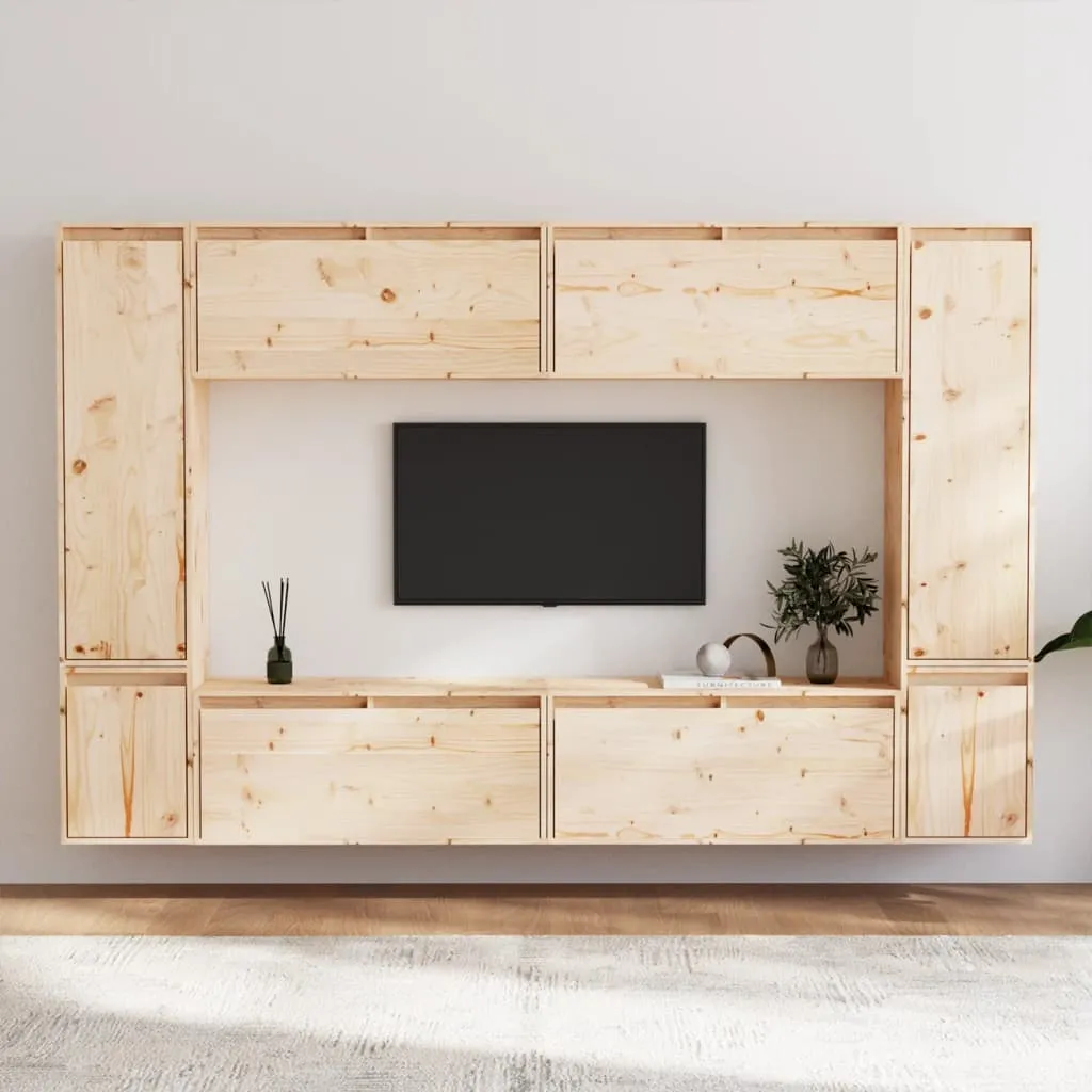 vidaXL Mobili TV 8 pz in Legno Massello di Pino