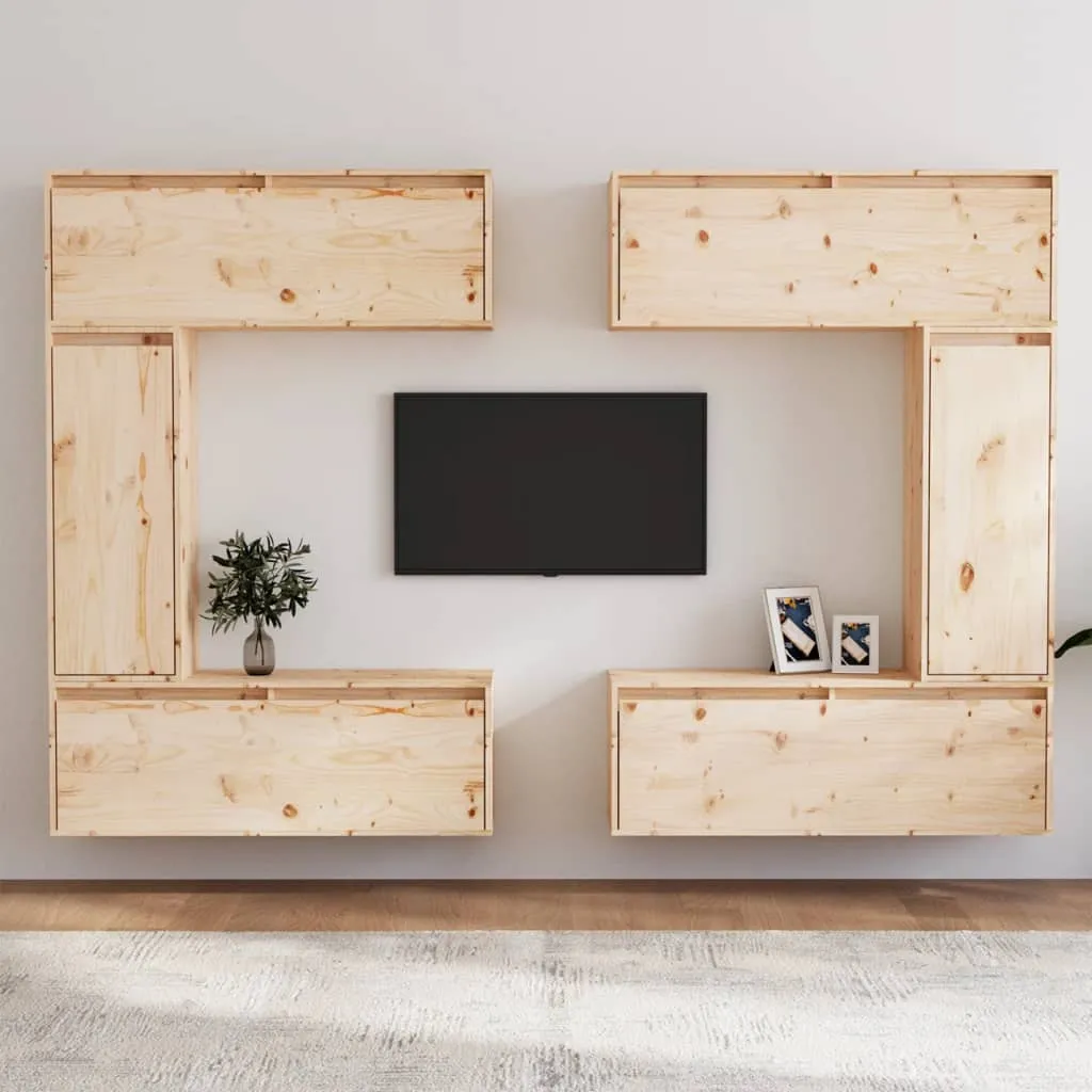 vidaXL Mobili Porta TV 6 pz in Legno Massello di Pino