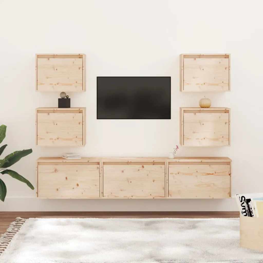 vidaXL Mobili Porta TV 7 pz in Legno Massello di Pino