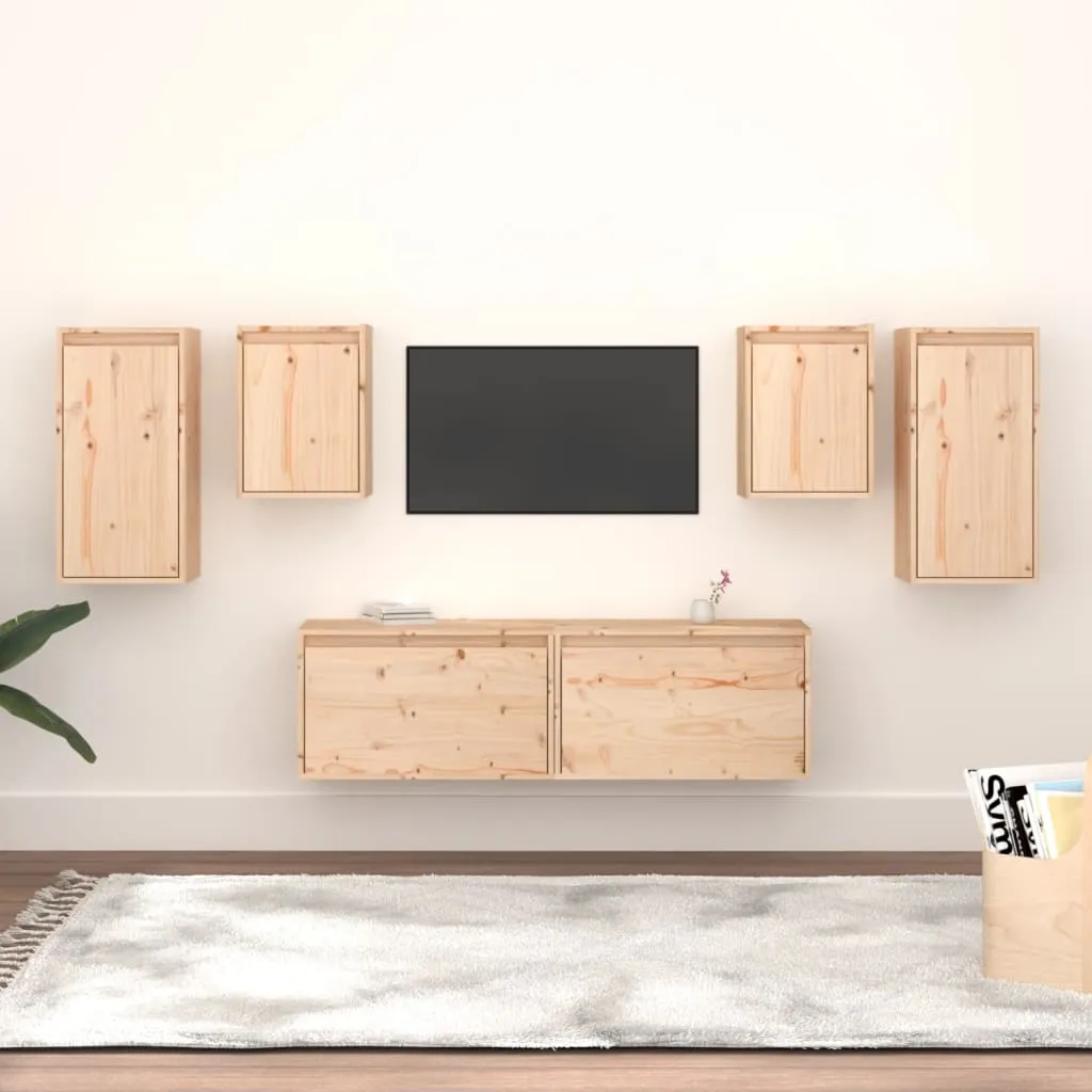 vidaXL Mobili Porta TV 6 pz in Legno Massello di Pino