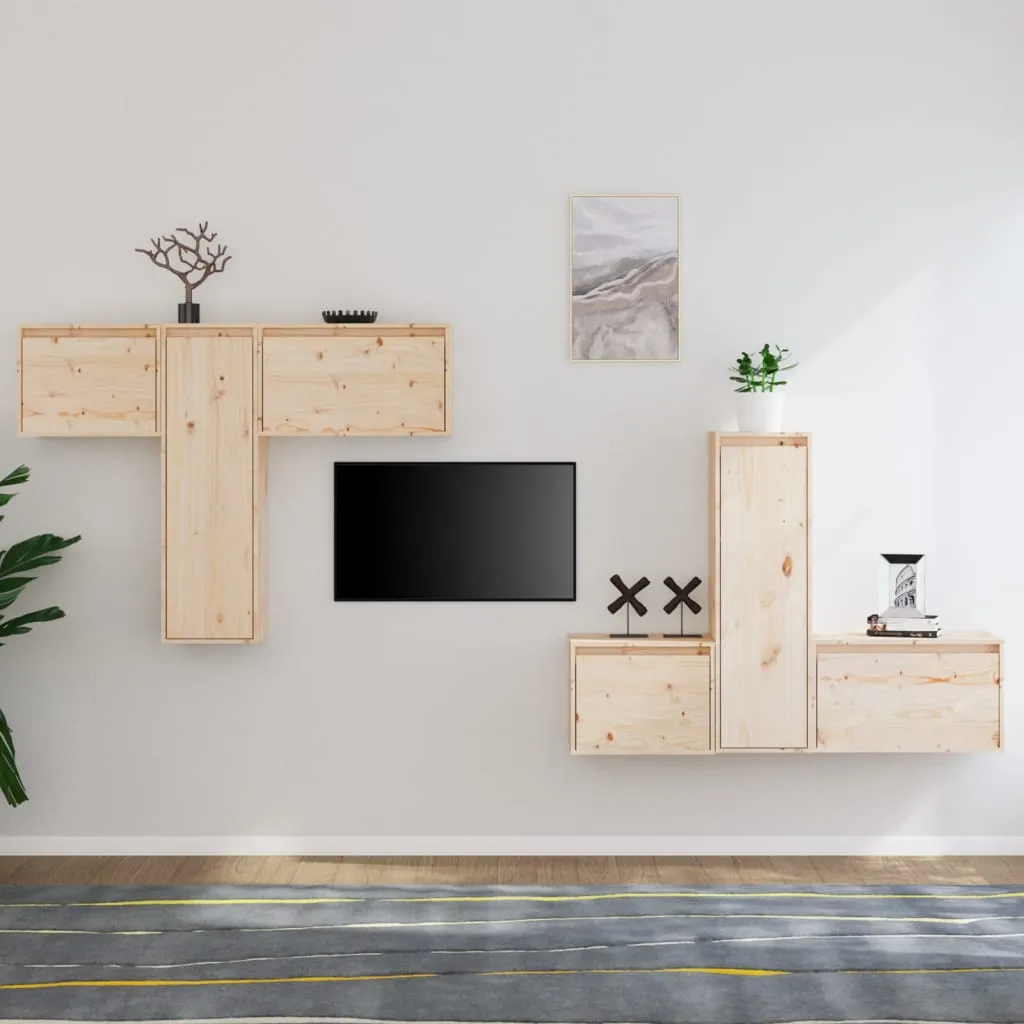 vidaXL Mobili Porta TV 6 pz in Legno Massello di Pino