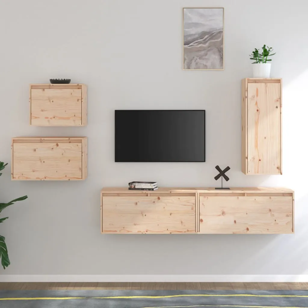 vidaXL Mobili Porta TV 5 pz in Legno Massello di Pino