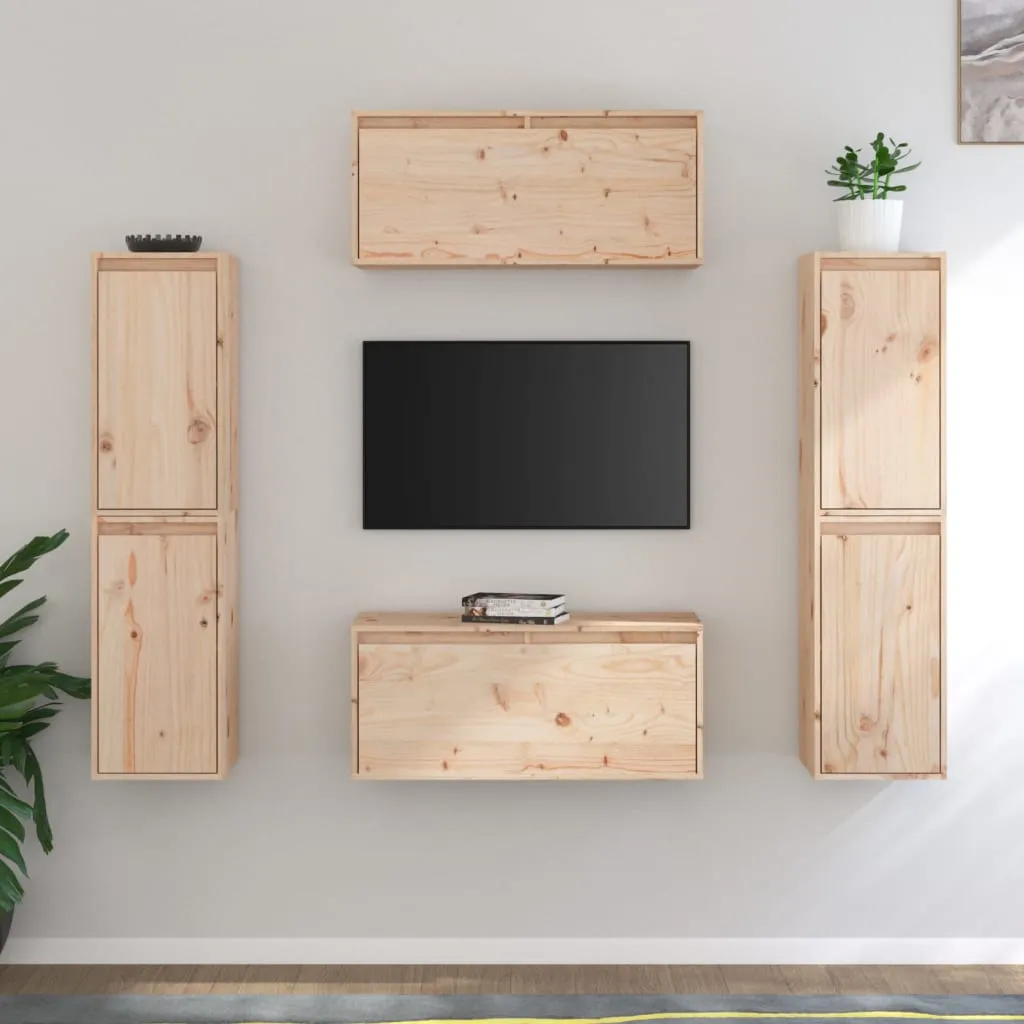 vidaXL Mobili Porta TV 6 pz in Legno Massello di Pino