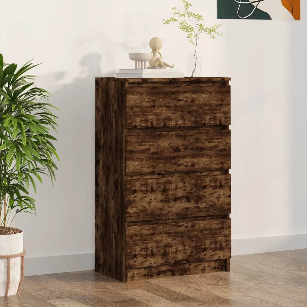 vidaXL Credenza Rovere Fumo 60x35x98,5 cm in Legno Multistrato