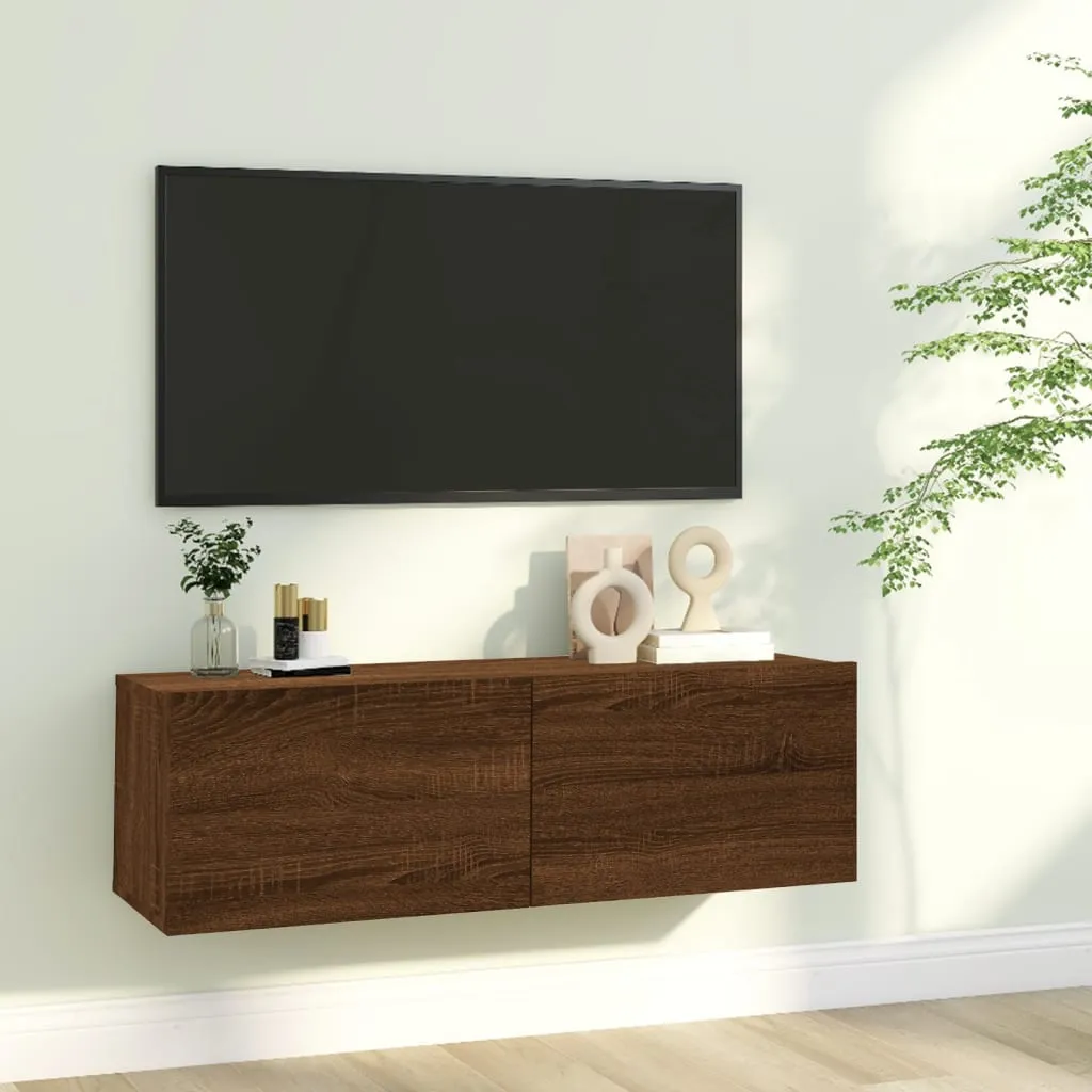 vidaXL Mobile TV Muro Rovere Marrone 100x30x30cm Legno Ingegnerizzato