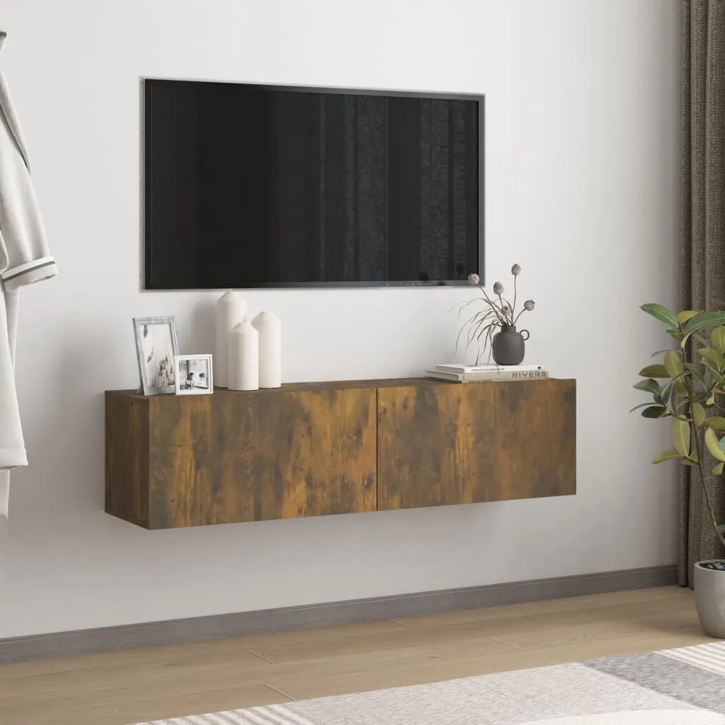 vidaXL Mobile TV a Parete Rovere Fumo 120x30x30cm Legno Ingegnerizzato