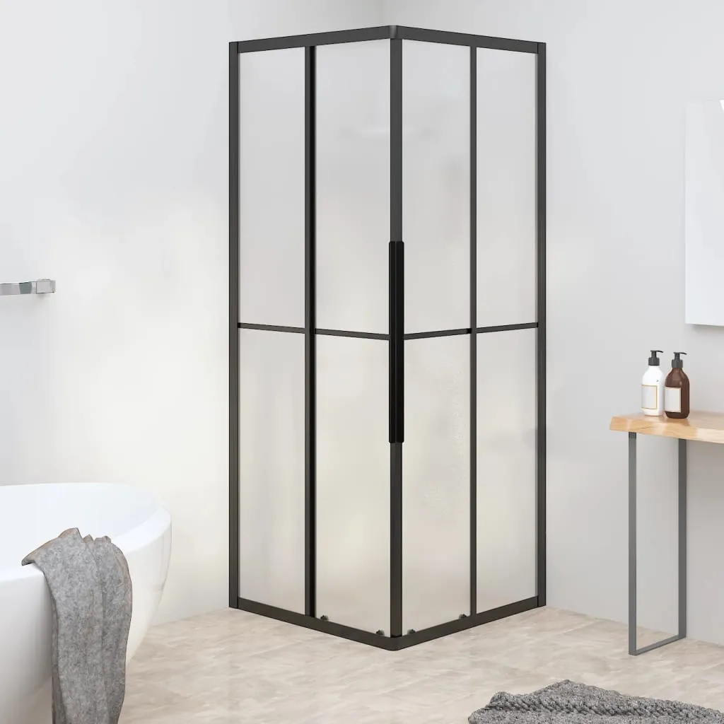 vidaXL Cabina Doccia ESG Smerigliato 80x80x180 cm Nera