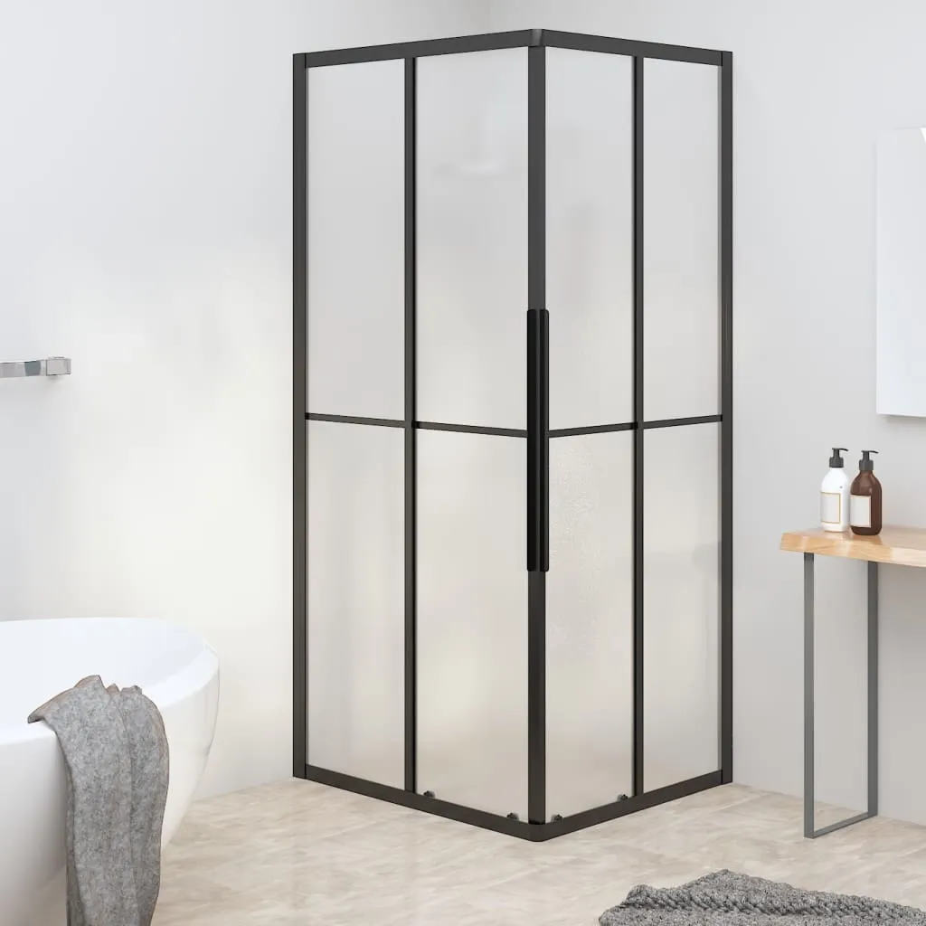 vidaXL Cabina Doccia ESG Smerigliato 90x70x180 cm Nera