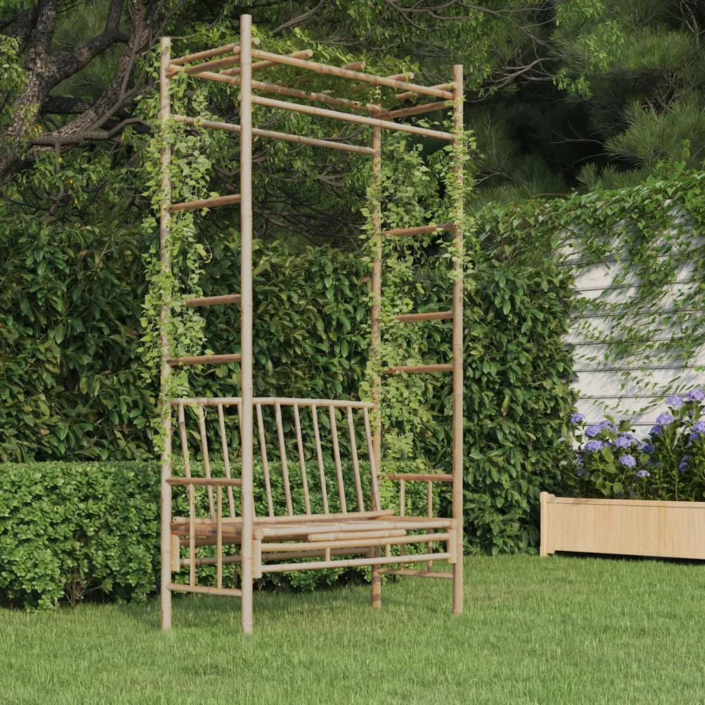 vidaXL Panca da Giardino con Pergola 116 cm in Bambù