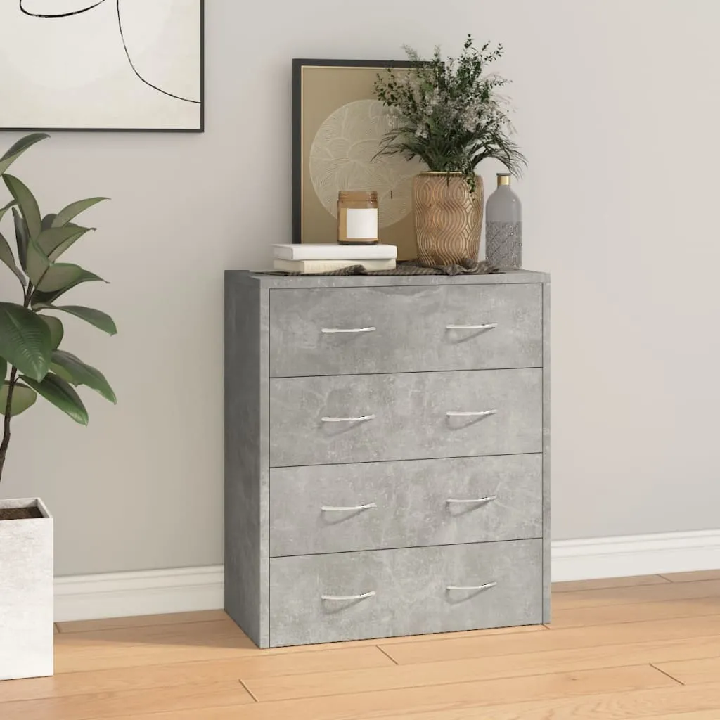 vidaXL Credenza con 4 Cassetti 60x30,5x71 cm Grigio cemento