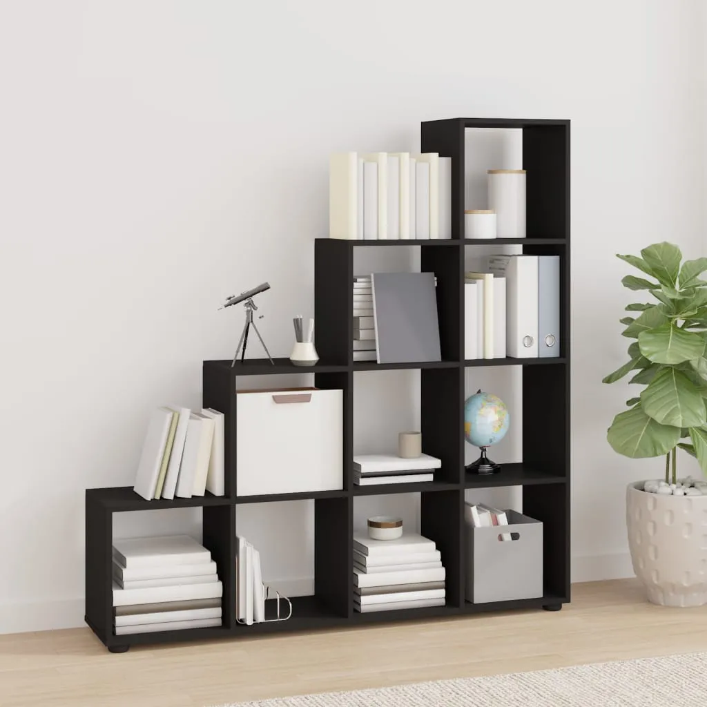 vidaXL Libreria a Scala Nera 142 cm in Legno Multistrato