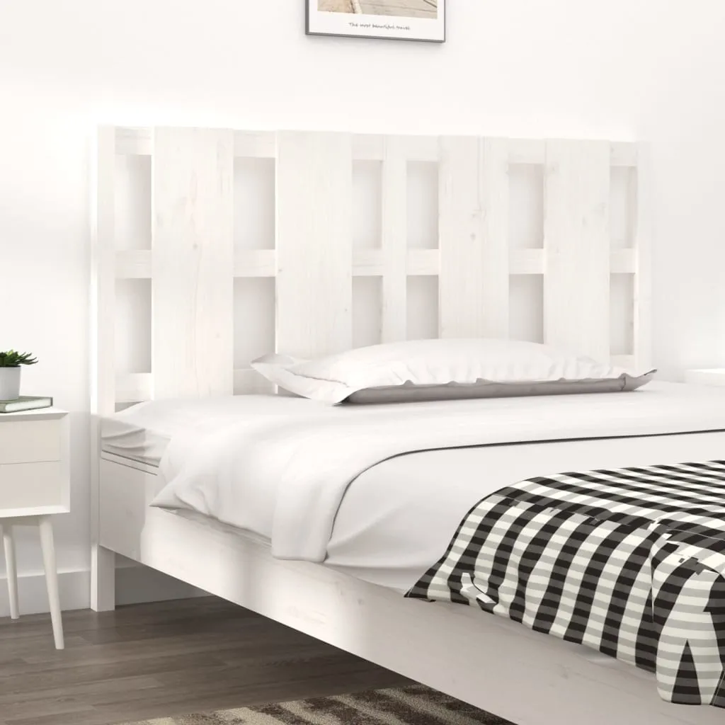 vidaXL Testiera per Letto Bianca 145,5x4x100 cm Legno Massello di Pino