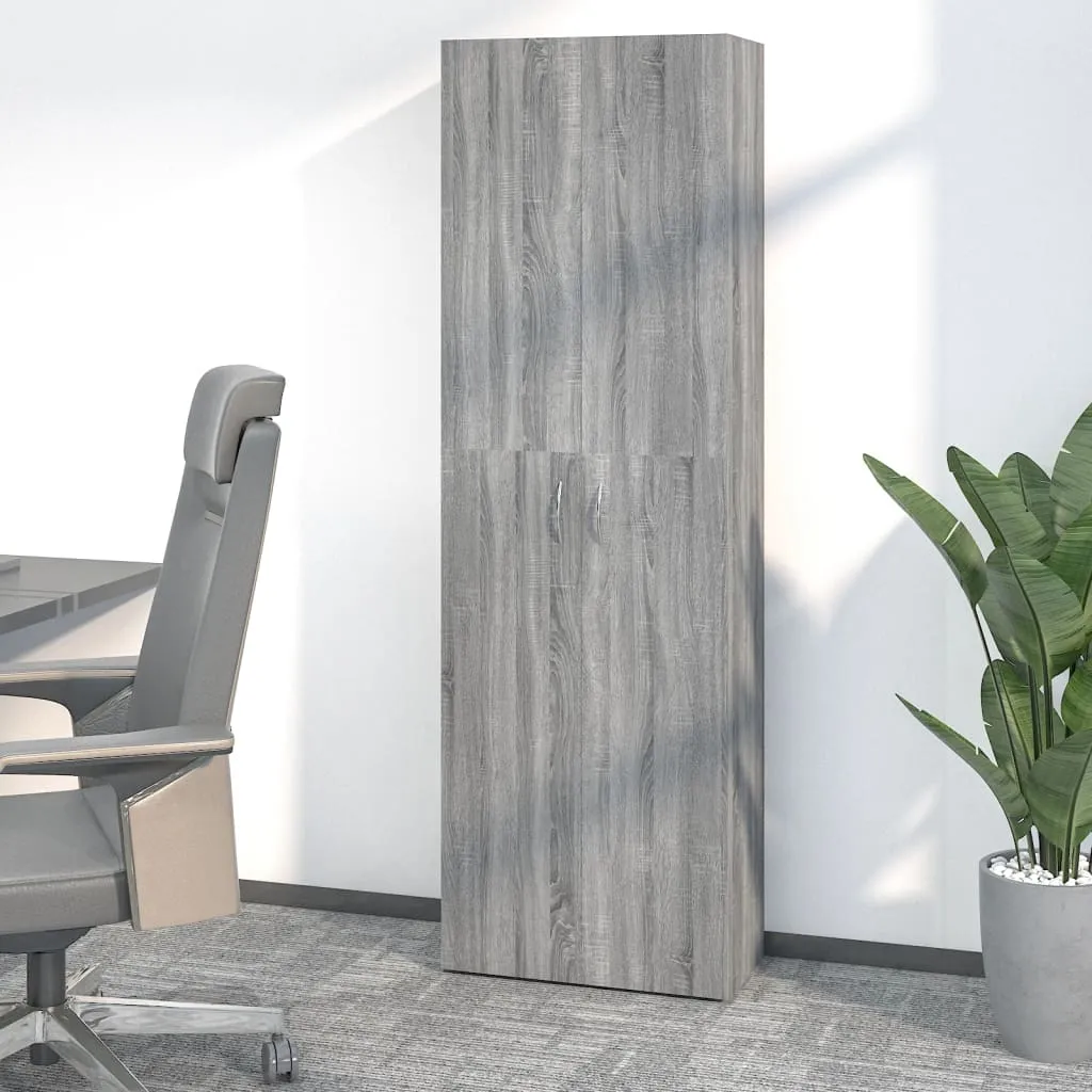 vidaXL Armadio per Ufficio Grigio Sonoma 60x32x190cm Legno Multistrato