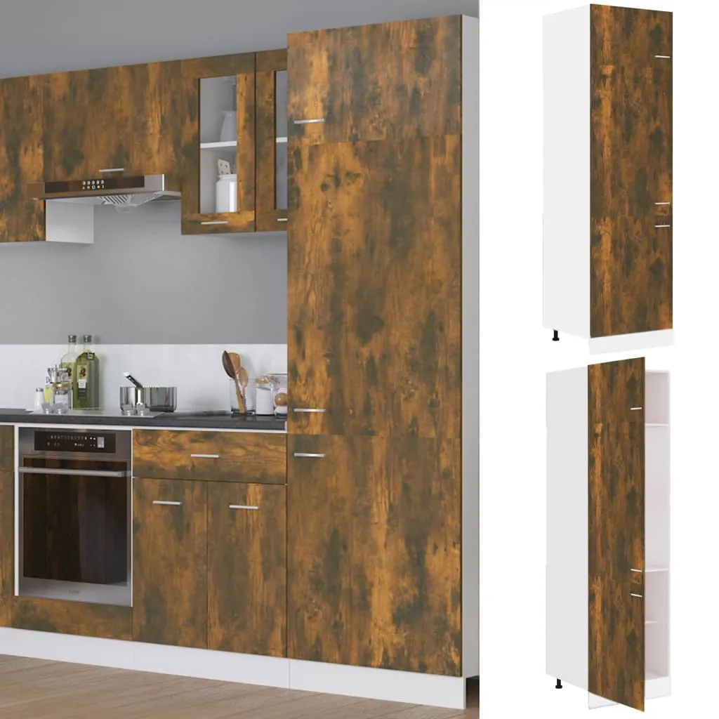 vidaXL Armadio per Frigo Rovere Fumo 60x57x207 cm in Legno Multistrato