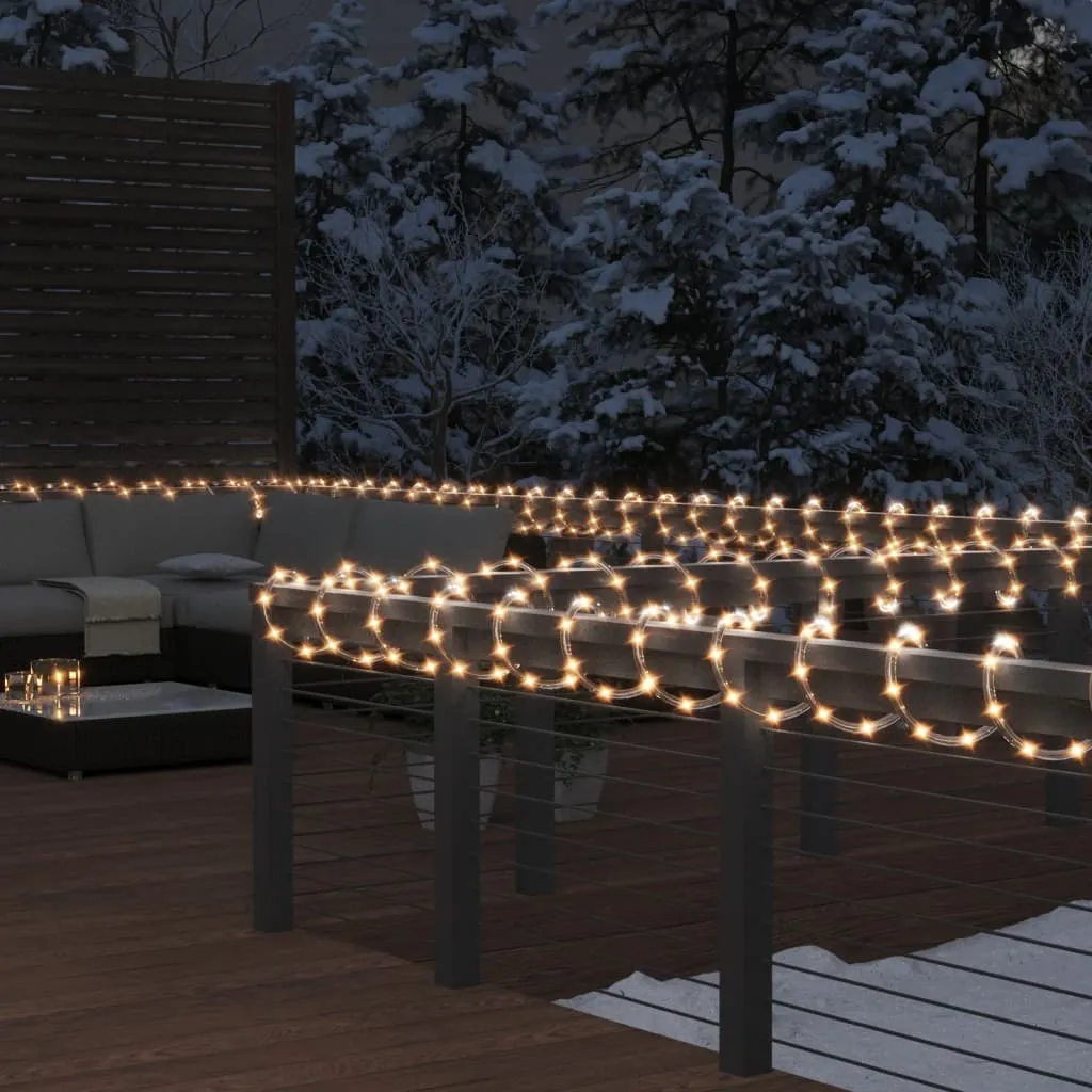 vidaXL Stringa di Luci con 1200 LED Bianco Caldo 50 m in PVC