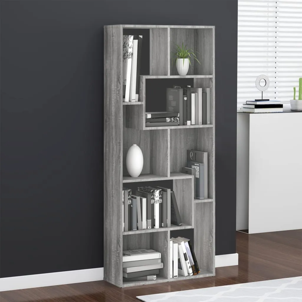 vidaXL Libreria Grigio Sonoma 67x24x161 cm in Legno Ingegnerizzato