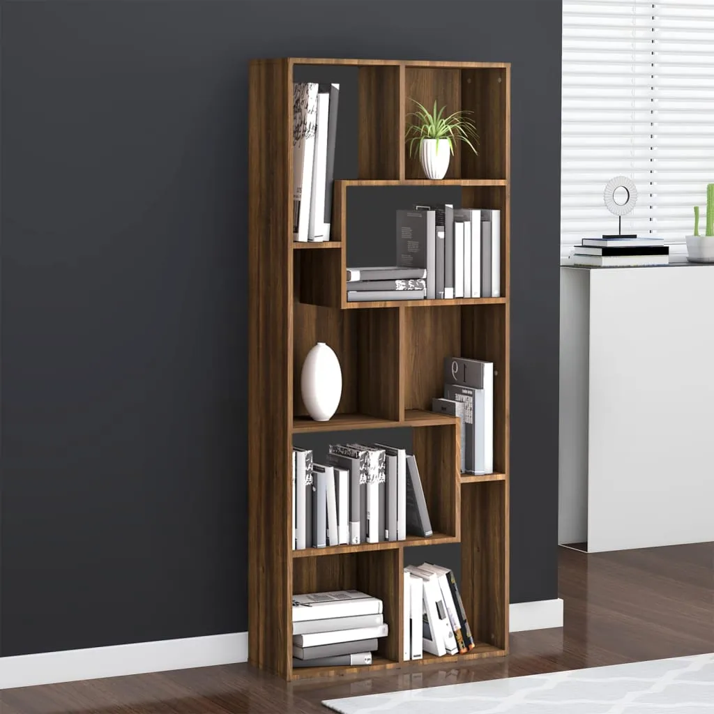 vidaXL Libreria Rovere Marrone 67x24x161 cm in Legno Multistrato