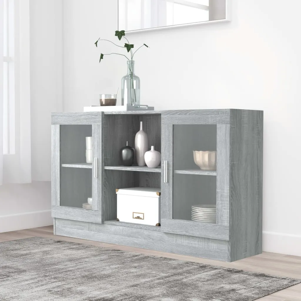 vidaXL Mobile Vetrina Grigio Sonoma 120x30,5x70 cm Legno Multistrato