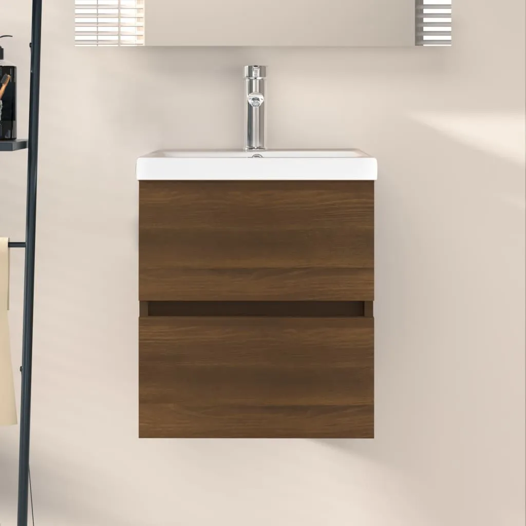 vidaXL Mobile Lavabo Rovere Marrone 41x38,5x45 cm in Legno Multistrato