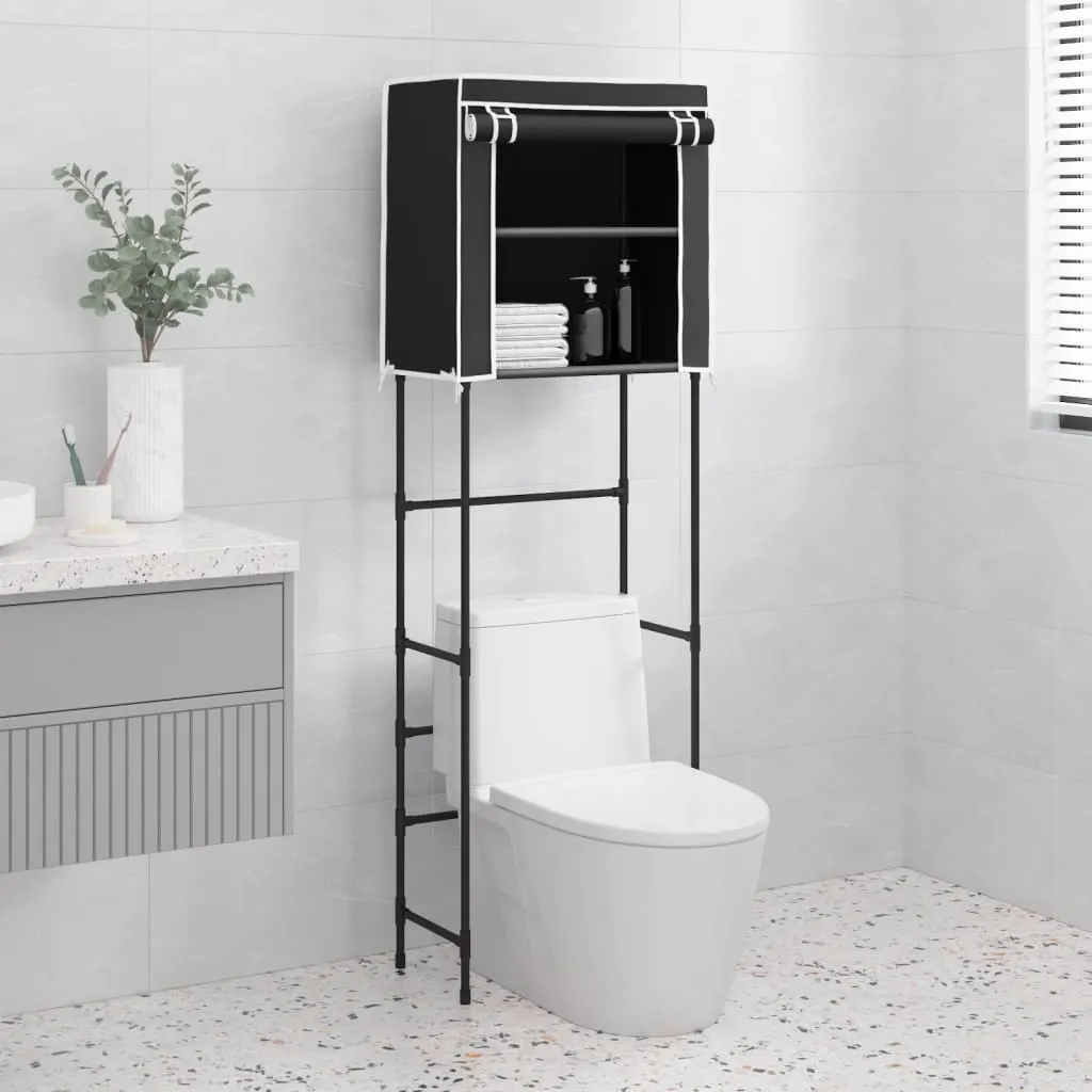 vidaXL Rastrelliera per Bagno a 2 Livelli Nero 56x30x170 cm Ferro