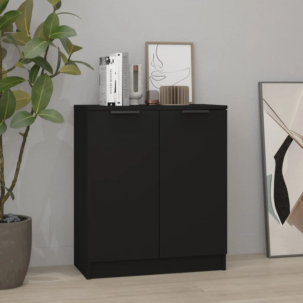 vidaXL Credenza Nera 60x30x70 cm in Legno Multistrato