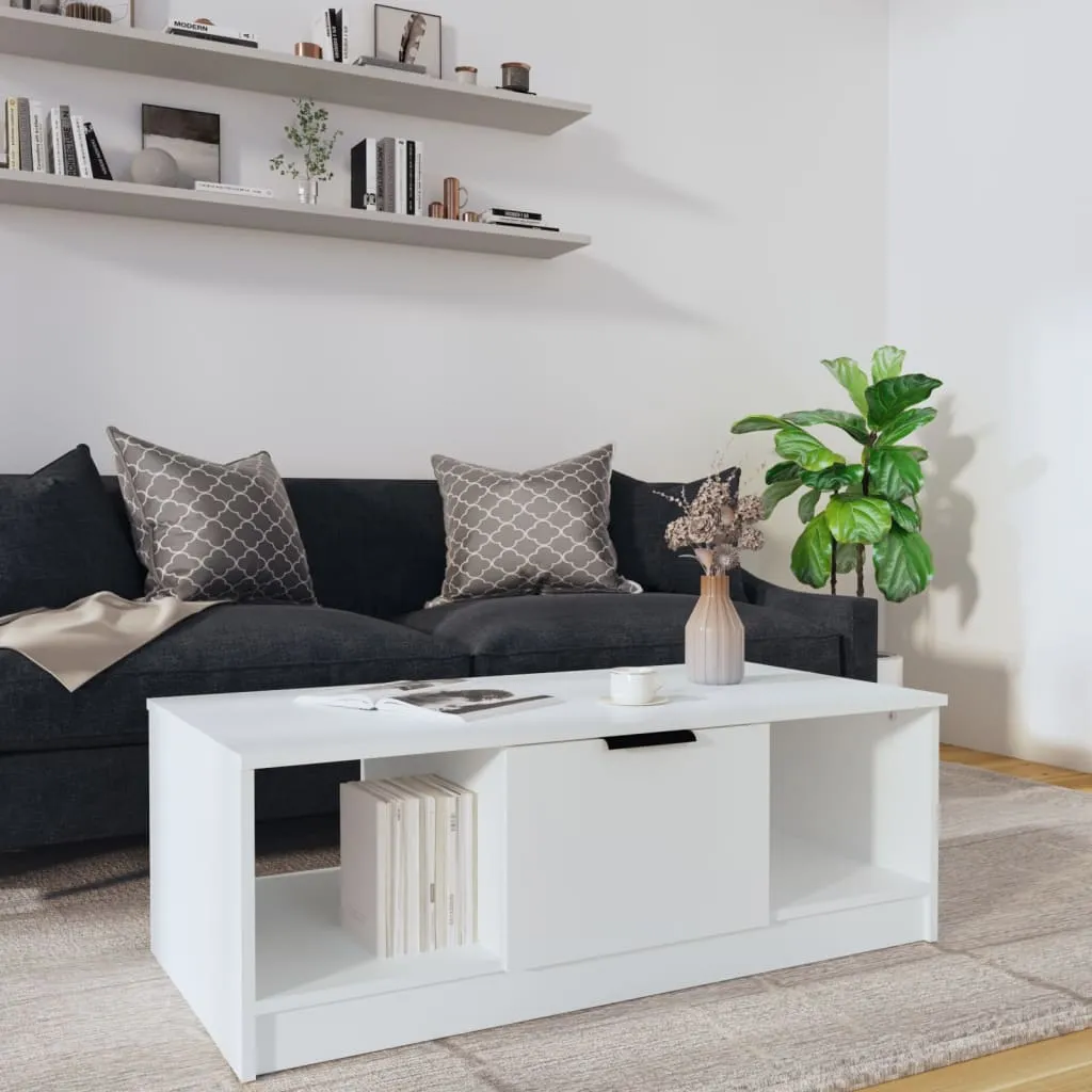 vidaXL Tavolino da Salotto Bianco 102x50x36 cm in Legno Multistrato