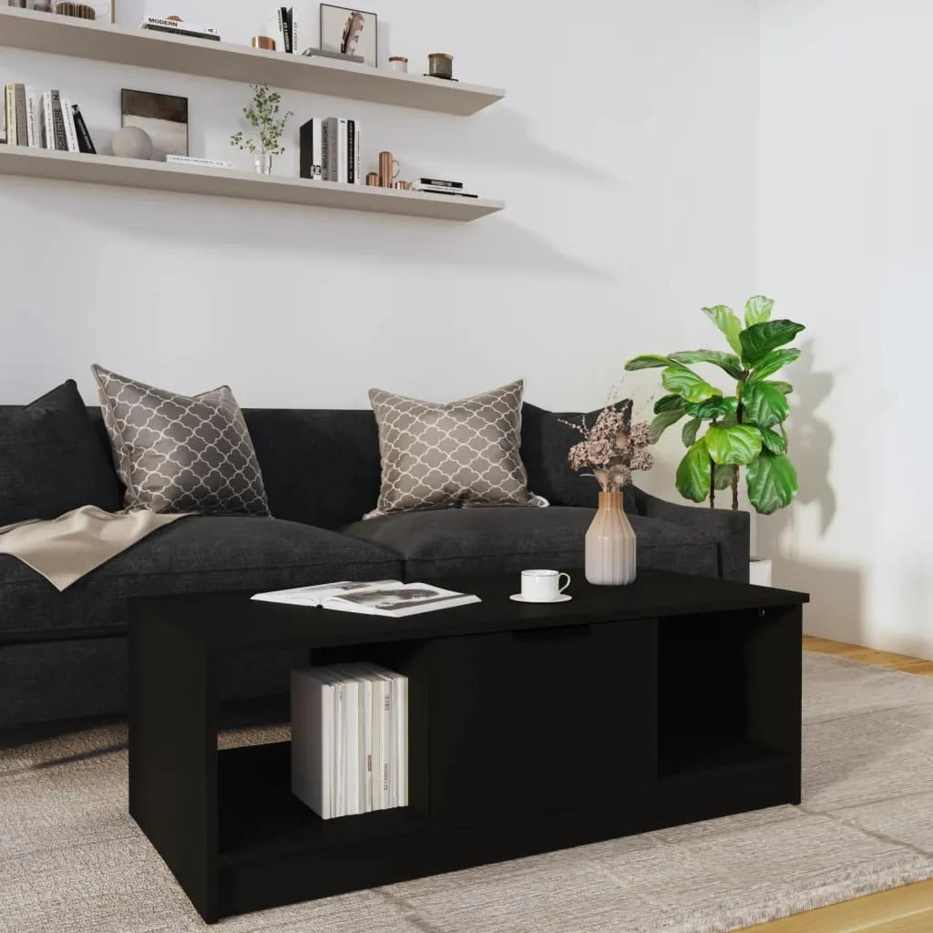 vidaXL Tavolino da Salotto Nero 102x50x36 cm in Legno Multistrato